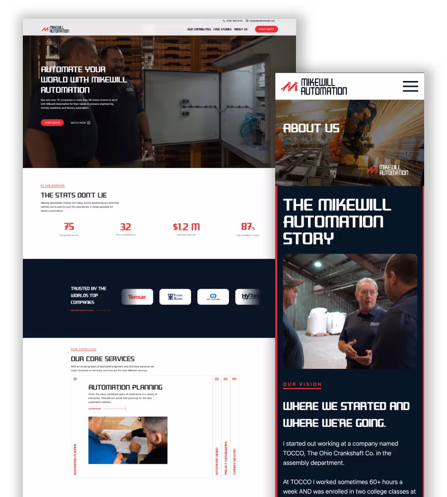 Mikewill manufacturing website design